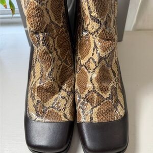 Elegant Snake Print Ankle Boots (Wide Width)
